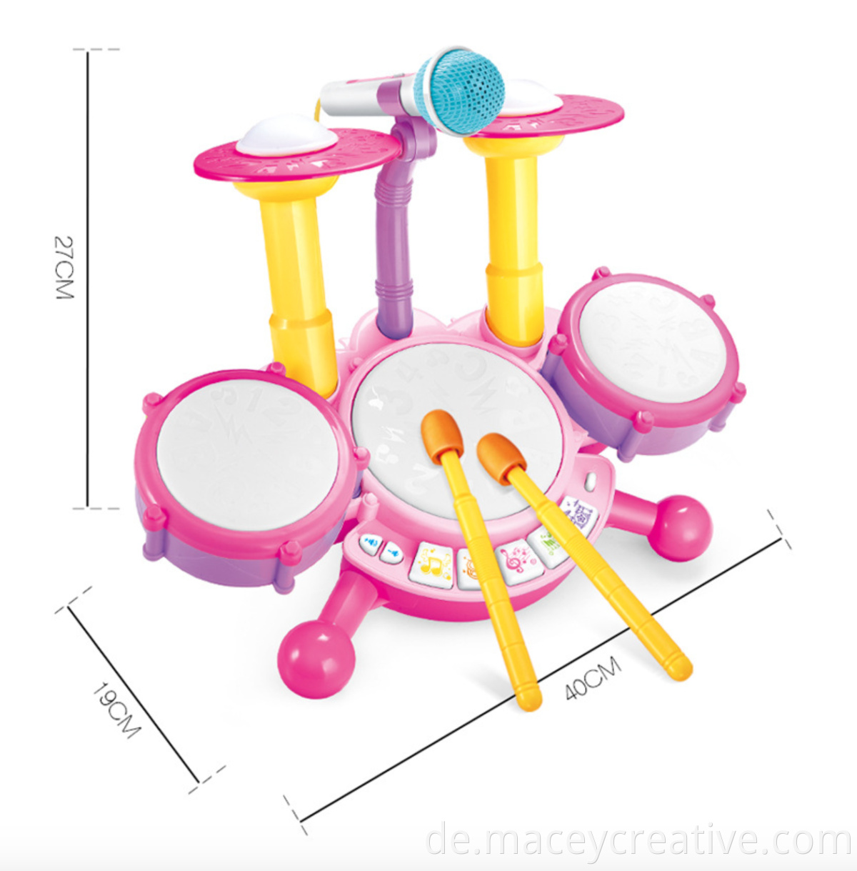 Kids Jazz Drum Toy Set Musical Instrument Toy Multifunktionaler Keyboard -Drum mit Mikrofonmusikspielzeug mit Sound